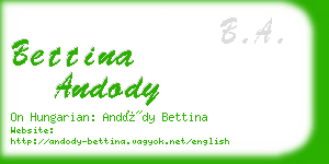 bettina andody business card